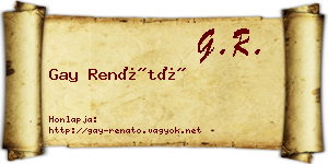Gay Renátó névjegykártya